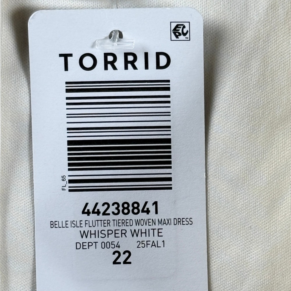 Torrid Belle Isle Tiered Embroidered Floral Maxi Dress Size 22 Whisper White - Picture 10 of 16